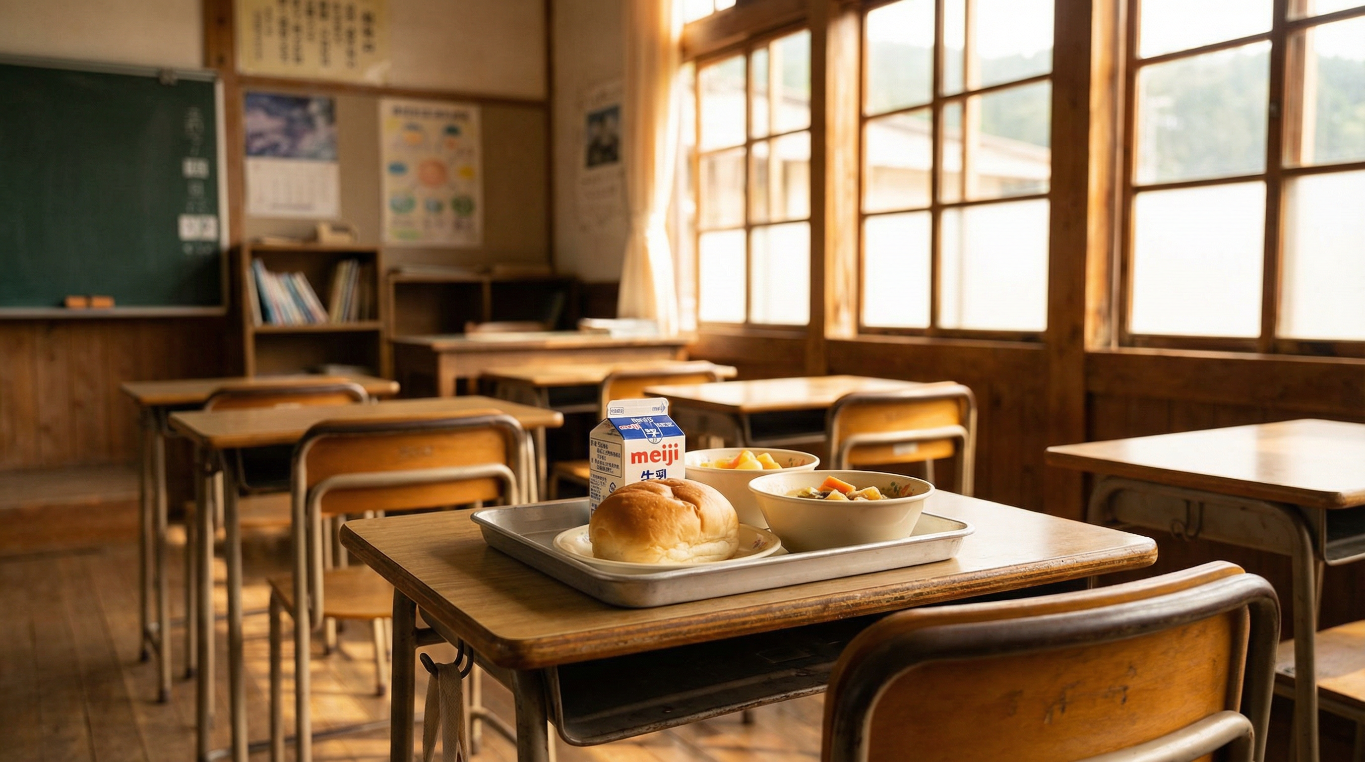 学校給食の風景